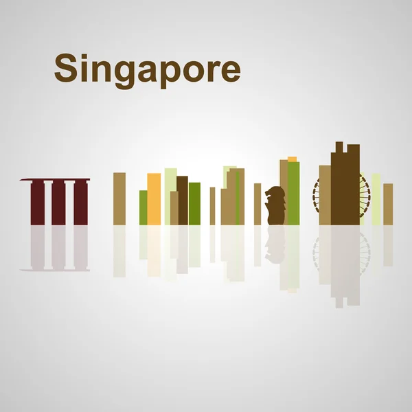 Horizonte de Singapura para o seu projeto — Vetor de Stock