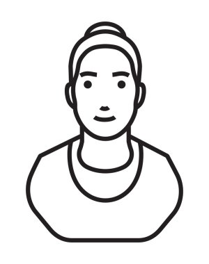 Kadın Avatar anahat vektör simgesi