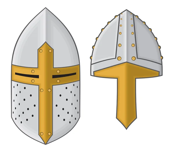 Залізний шолом середньовічного лицаря Векторна ікона — стоковий вектор