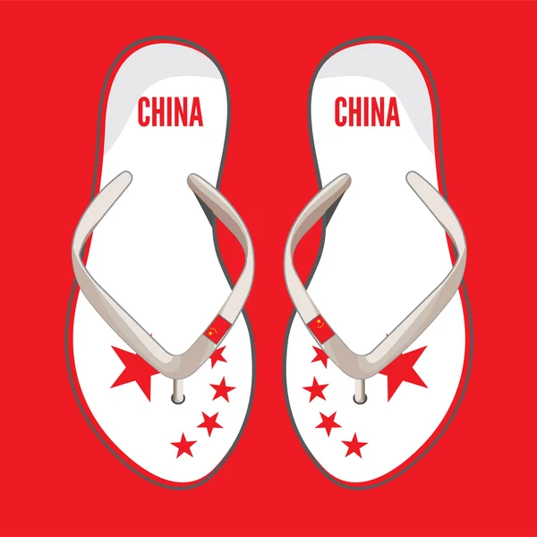 Çin flip flop sandalet — Stok Vektör