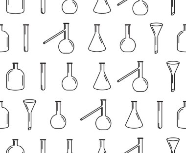 Laboratuvar ekipmanları sorunsuz vektör desen