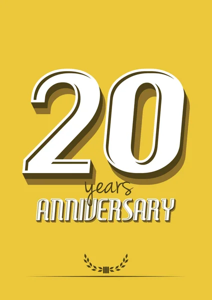 20 años plantilla de cartel aniversario — Vector de stock