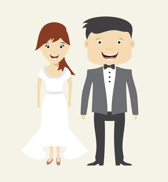 Bride and groom wedding icon — Stock Vector