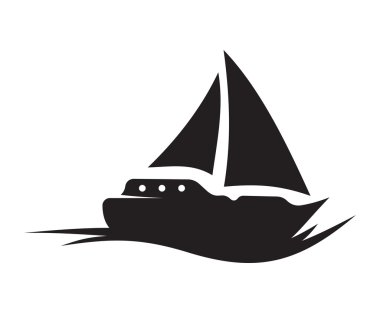 Yelkenli tekne vektör simgesi