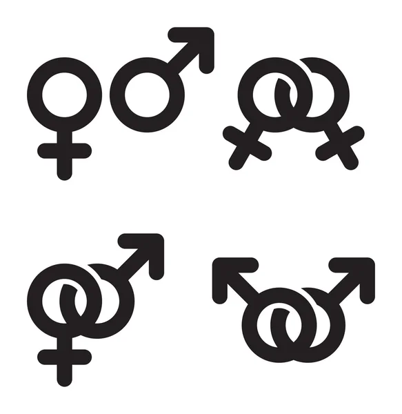 Combinazione di simboli maschile e femminile — Vettoriale Stock