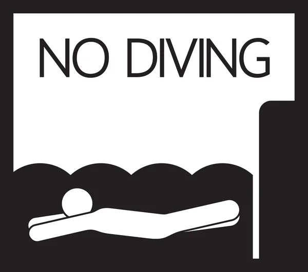 没有潜水和跳跃的标志 — 图库矢量图片