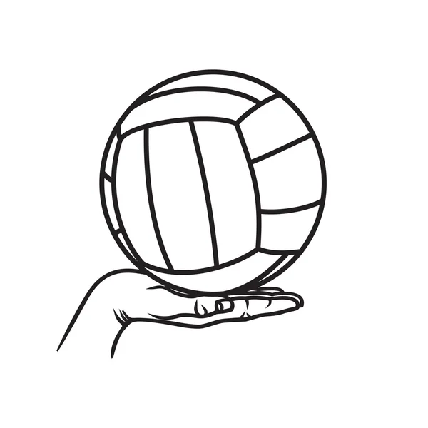 Voleibol en la mano — Vector de stock