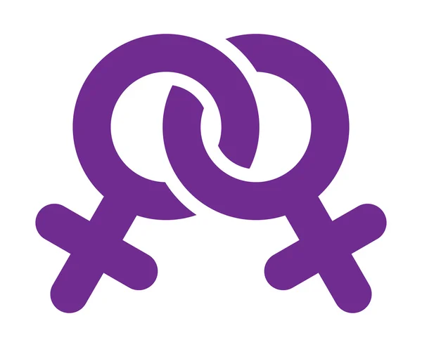 Twee vrouwelijke geslacht symbool — Stockvector