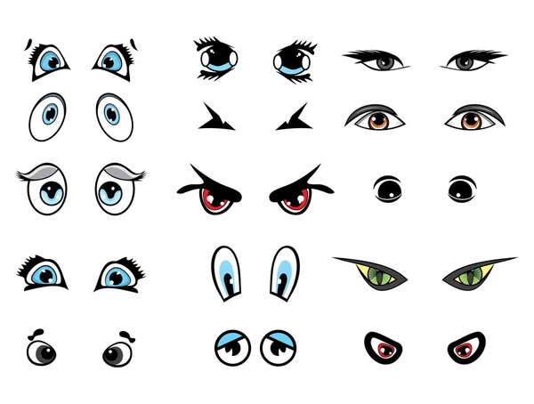 Dessin animé vectoriel illustration yeux collection — Image vectorielle