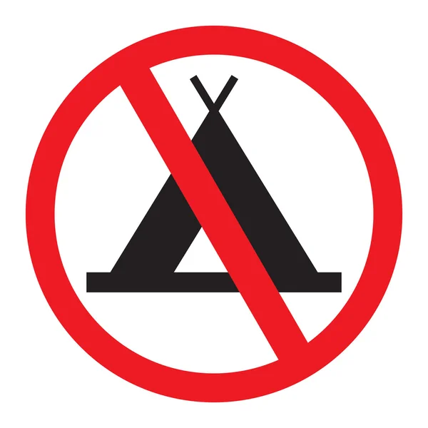 No camping sign — Stock Vector