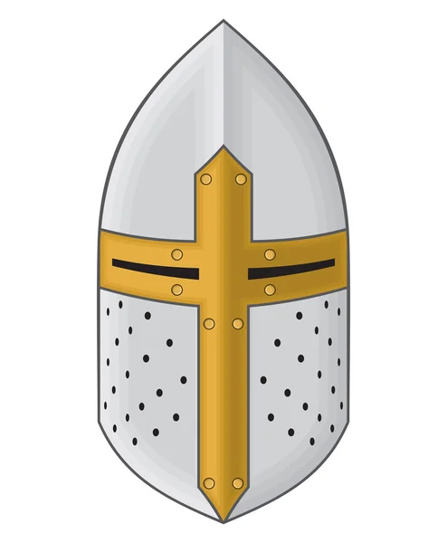 Capacete de ferro do ícone do vetor cavaleiro medieval — Vetor de Stock