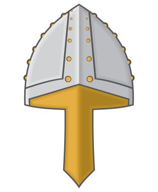 Demir kask Ortaçağ Şövalyesi vektör simgesi