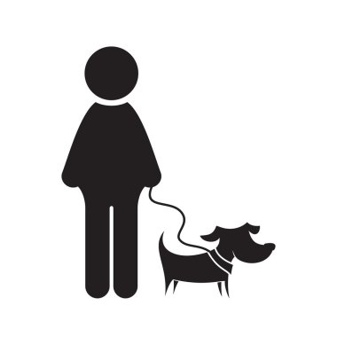 Adam ve köpeği vektör simgesi