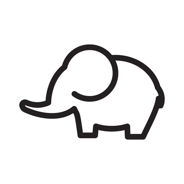 Ícone do vetor de elefante — Vetor de Stock