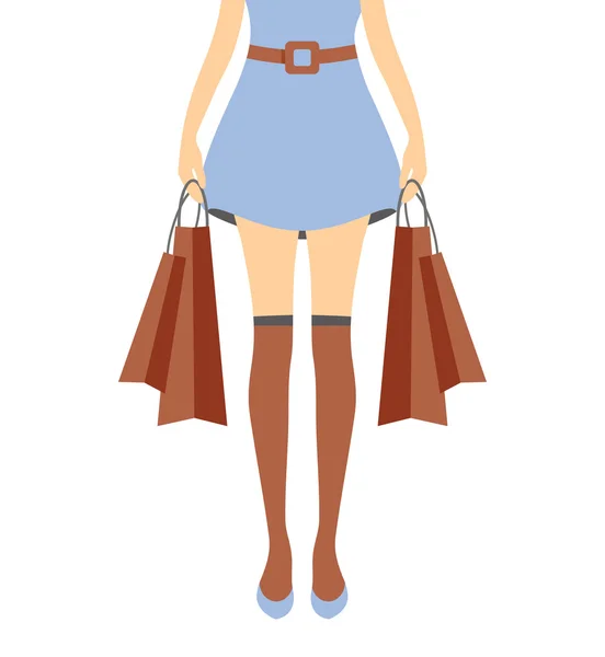 Shopping fille VECTOR ILLUSTRATION — Image vectorielle