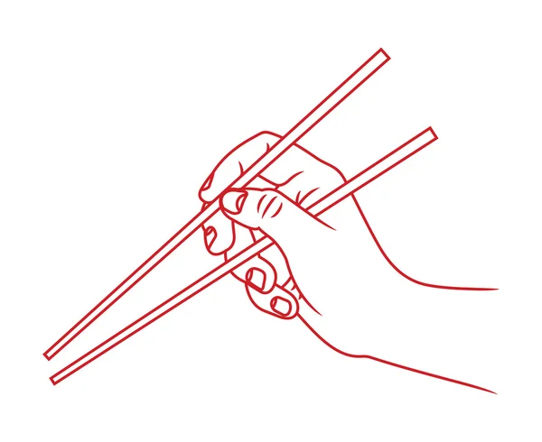Hand with chopsticks — Stock Vector