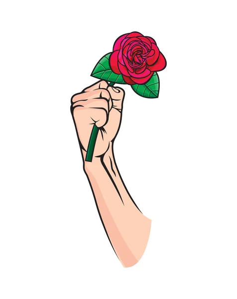 Rose in hand — Stock Vector