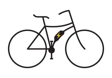 Elektrikli bisiklet sembolünün vektör illüstrasyonu