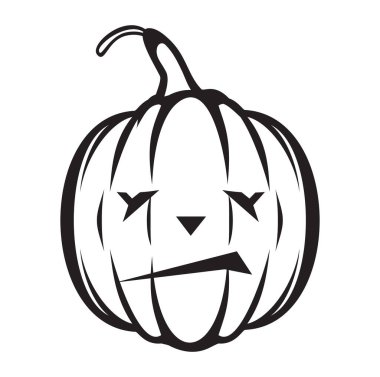 Cadılar Bayramı kabak vektör simgesinin vektör illüstrasyonu