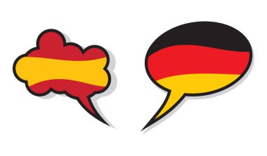 İspanyol ve Alman bayraklarının vektör illüstrasyonu