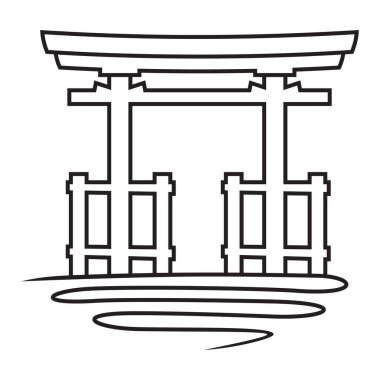 Japon torii kapısının vektör illüstrasyonu