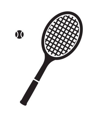 Tenis raketi ve topun vektör çizimi