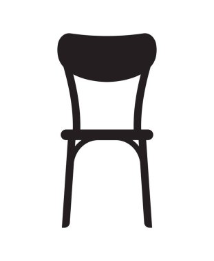 Eski ahşap sandalye siluetinin vektör çizimi