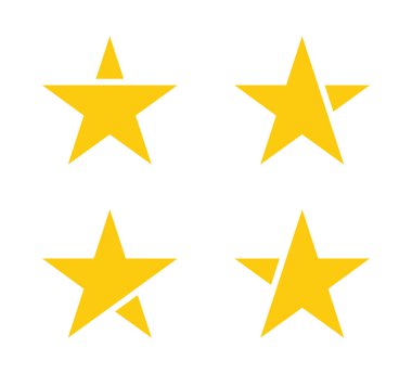 Altın yıldız kümesinin vektör illüstrasyonu