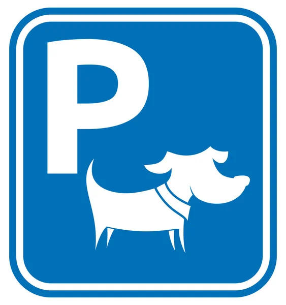 Ilustração Vetorial Sinal Estacionamento Cão — Vetor de Stock