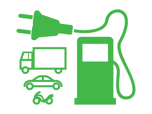 Vectorillustratie Van Het Concept Van Het Elektrische Voertuig — Stockvector