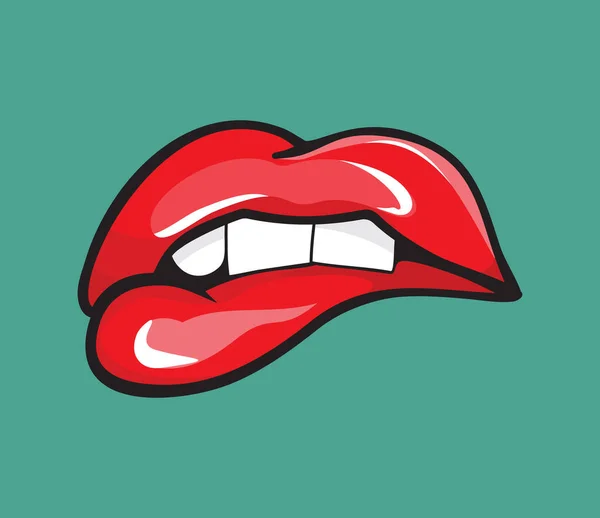 Illustration Vectorielle Des Lèvres Pop Art — Image vectorielle