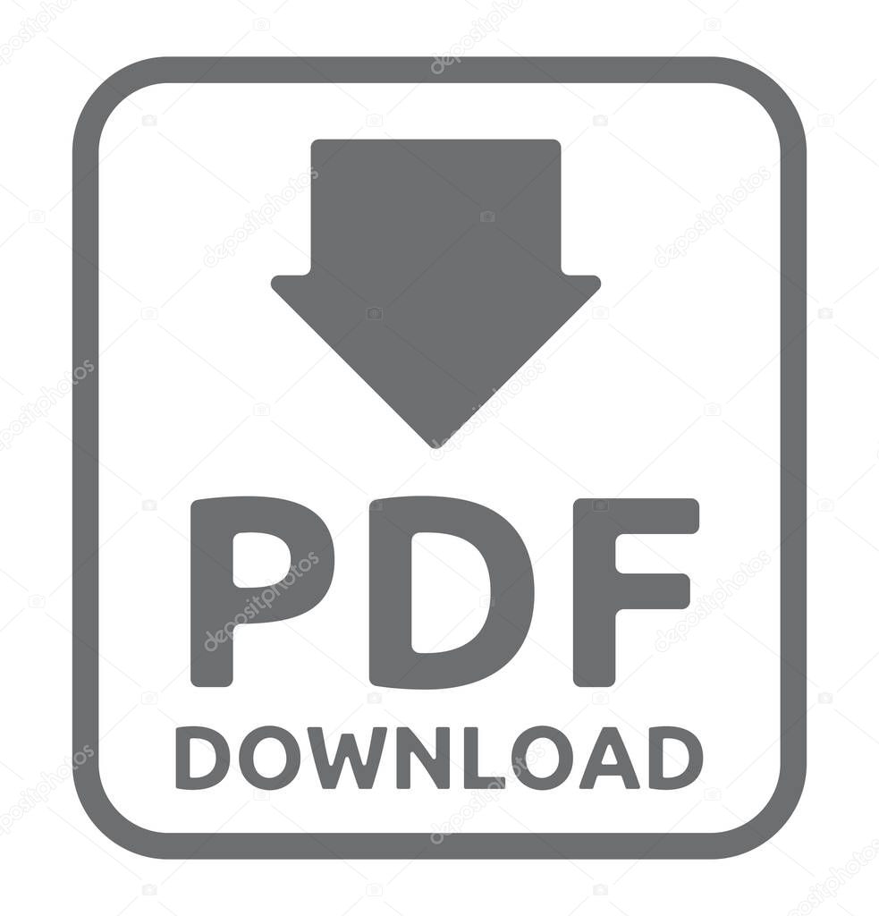 Vector illustration of the PDF download icon