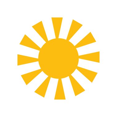 Güneş vektör simgesinin vektör illüstrasyonu