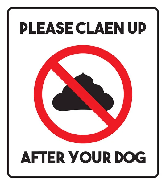 Vector Illustration Clean Your Dog Sign — Stock Vector