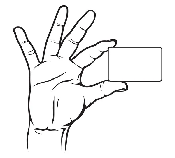 Ilustração Vetorial Mão Segurando Cartão Branco —  Vetores de Stock
