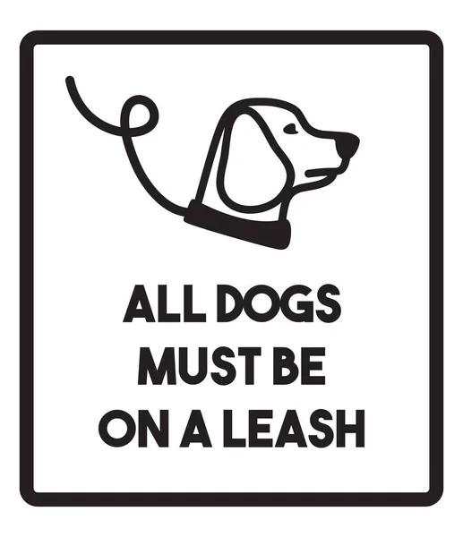 Vector Illustration Dog Leash Sign — Stock Vector