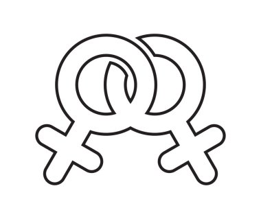 Eşitlik olarak cinsiyet sembollerinin vektör illüstrasyonu gay gurur kavramı