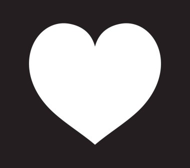 Basit kalp silueti simgesinin vektör illüstrasyonu