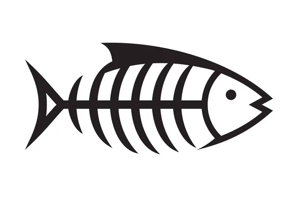 Vector Illustration Fish Skeleton — Stock Vector