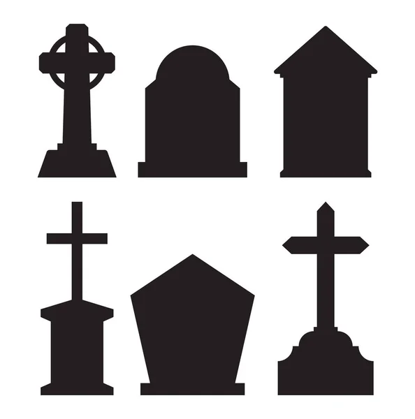 Vector Illustration Tombstone Set — Stock Vector