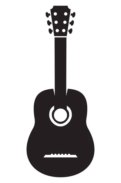 Vector Illustratie Van Het Akoestische Gitaar Silhouet — Stockvector