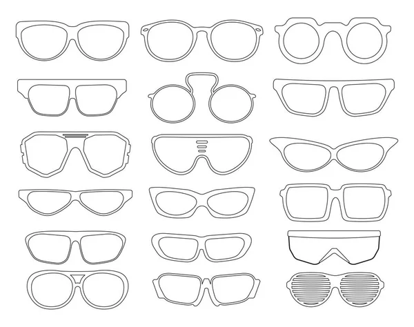 Vector Illustration Eyeglasses Set — Stock Vector