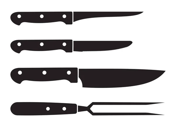 Vector Illustration Kitchen Knife Set — Stock Vector