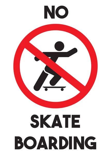 Ilustração Vetorial Sinal Skate Proibido — Vetor de Stock