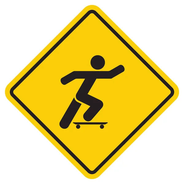Vector Illustration Skateboarding Sign — Stock Vector