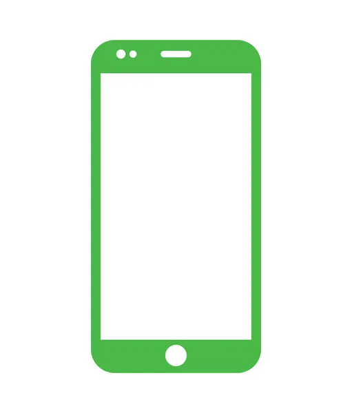 Ilustración Vectorial Del Contorno Verde Del Smartphone — Archivo Imágenes Vectoriales