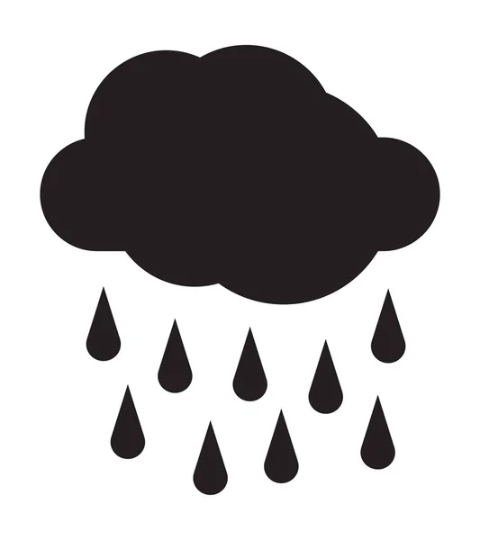 Ilustración Vectorial Las Gotas Lluvia Nubes — Vector de stock