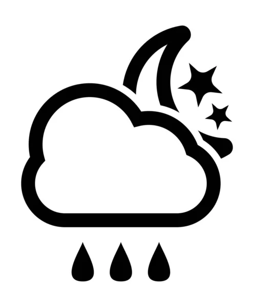 Vector Illustration Cloud Rain Drops — Stock Vector