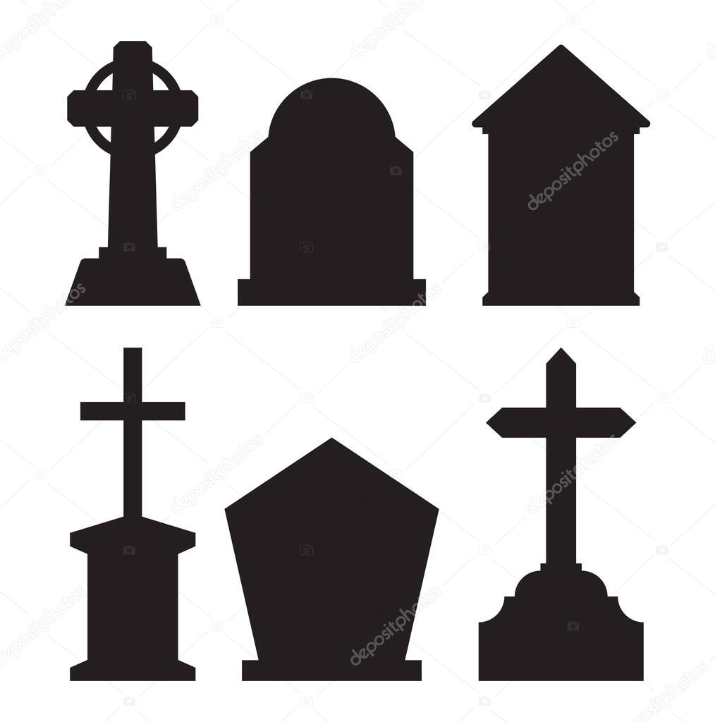 Vector illustration of the tombstone set
