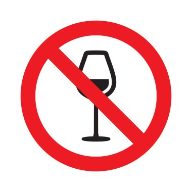 İçki yasağı işaretinin vektör çizimi